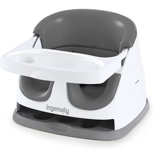 Ingenuity Baby Base 2-in-1 Booster Feeding and Floor Seat with Self-Storing Tray